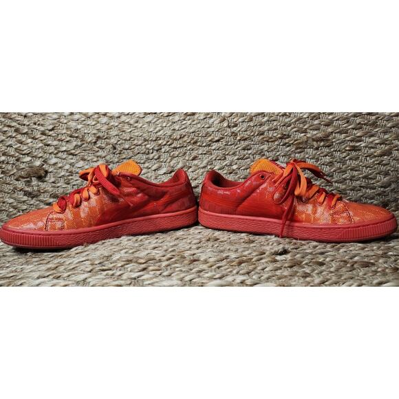 Puma Basket Fade 3d Men's Sneakers Red Orange Size 8 - Picture 6 of 10